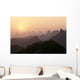 China, Guilin, Piled Silk Mountains, At Sunset, Orange Sky B1785 Wall Mural