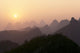 China, Guilin, Piled Silk Mountains, At Sunset, Orange Sky B1785 Wall Mural