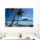 French Polynesia, Tahitian Coast Scene, Lovely Woman In Water Wall Mural