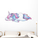 Dead Tired Sleeping Unicorn Wall Decal
