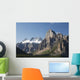 Mountain Peaks With Cliff Face And Blue Sky Wall Mural