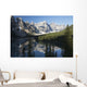 Mountain Range And Lake Reflection With Blue Sky Wall Mural