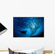 Galapagos Islands, Diver And School Black Striped Salema Endemic B1306 Wall Mural