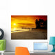 Hawaii, Maui, Makena Beach, Couple Walk Along Beach At Sunset, Above Wall Mural