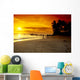 Hawaii, Maui, Makena Beach, Couple Walk Along Beach At Sunset, Above Wall Mural