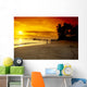 Hawaii, Maui, Makena Beach, Couple Walk Along Beach At Sunset, Above Wall Mural