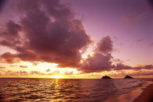 Hawaii, Oahu, Windward Coast, Mokulua Islands At Sunrise B1543 Wall Mural