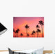 Palm Trees Silhouetted Against Hazy Orange Skies B1639 Wall Mural
