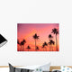 Palm Trees Silhouetted Against Hazy Orange Skies B1639 Wall Mural