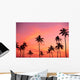 Palm Trees Silhouetted Against Hazy Orange Skies B1639 Wall Mural