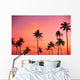 Palm Trees Silhouetted Against Hazy Orange Skies B1639 Wall Mural