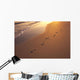 Footprints In Sand At Sunset, Shoreline Water B1452 Wall Mural