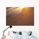 Footprints In Sand At Sunset, Shoreline Water B1452 Wall Mural