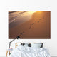 Footprints In Sand At Sunset, Shoreline Water B1452 Wall Mural