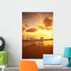 Beach Chairs Along Shoreline At Sunset B1466 Wall Mural