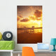 Beach Chairs Along Shoreline At Sunset B1466 Wall Mural
