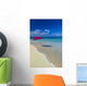 Red Beach Umbrella In Shoreline Waters, Clear Turquoise Water B1455 Wall Mural