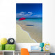 Red Beach Umbrella In Shoreline Waters, Clear Turquoise Water B1455 Wall Mural