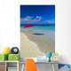 Red Beach Umbrella In Shoreline Waters, Clear Turquoise Water B1455 Wall Mural