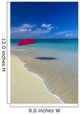 Red Beach Umbrella In Shoreline Waters, Clear Turquoise Water B1455 Wall Mural