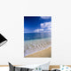 Wave Washes Ashore Onto Sandy Beach, Azure Ocean, Blue Sky B1498 Wall Mural