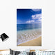 Wave Washes Ashore Onto Sandy Beach, Azure Ocean, Blue Sky B1498 Wall Mural