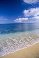 Wave Washes Ashore Onto Sandy Beach, Azure Ocean, Blue Sky B1498 Wall Mural
