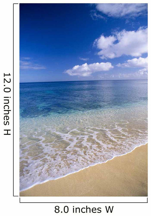 Wave Washes Ashore Onto Sandy Beach, Azure Ocean, Blue Sky B1498 Wall Mural