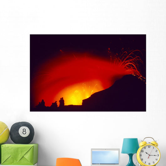 Silhouettes Of Few People Wall Mural