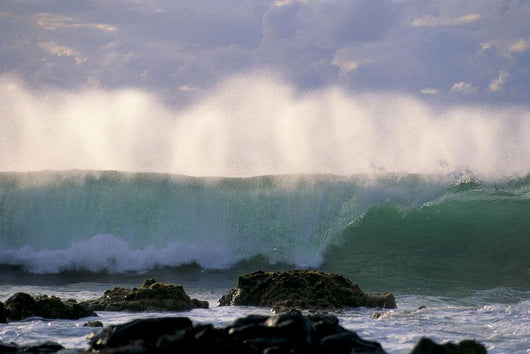 Wave Crashes On Rocky Shoreline, Mist On Wave B1445 Wall Mural