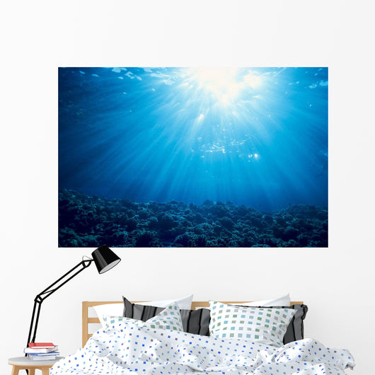 Hawaii, Sunburst Over Shallow Reef, B1902 Wall Mural