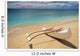 White Outrigger Canoe On Shoreline With Shadow, Calm Turquoise Water Wall Mural