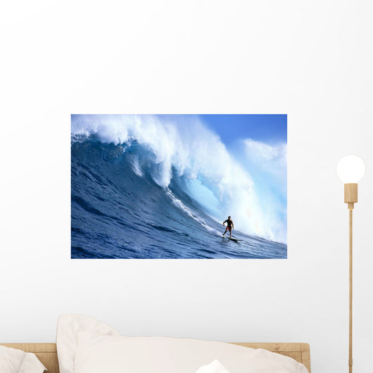 In Front Of Large Wave Wall Mural