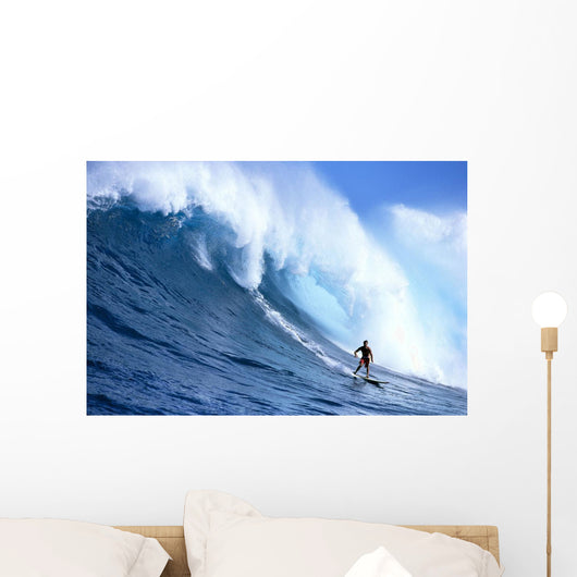 In Front Of Large Wave Wall Mural