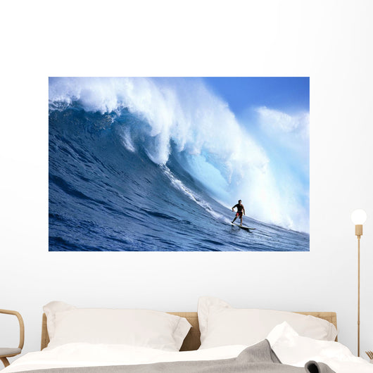 In Front Of Large Wave Wall Mural