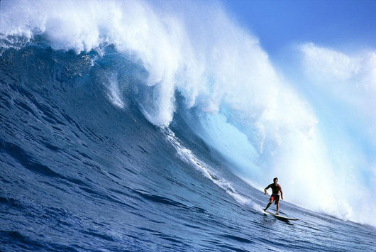 In Front Of Large Wave Wall Mural