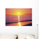 Orange Pink Sunset Sky With Sun Ball, Reflection Wall Mural