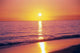 Orange Pink Sunset Sky With Sun Ball, Reflection Wall Mural