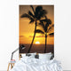 Two Palm Trees Silhouetted At Sunset Wall Mural