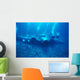 Hawaii, Oahu, Airplane Wreck Off Waianae Coast, Divers Wall Mural