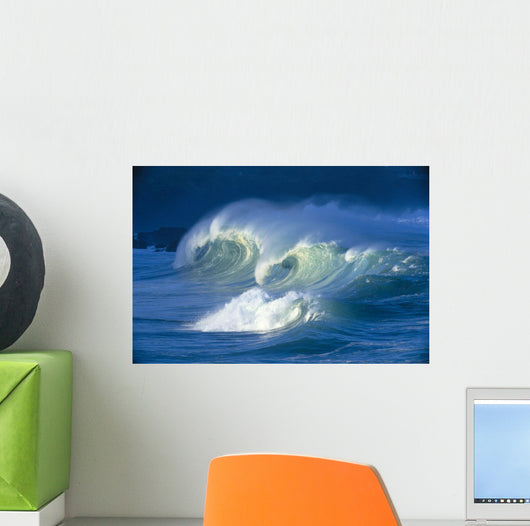 Big Stormy Waves With White Caps Curling, Waimea Shore Break C1690 Wall Mural