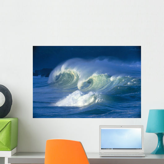 Big Stormy Waves With White Caps Curling, Waimea Shore Break C1690 Wall Mural