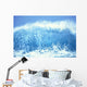 Huge Turquoise Wave Crashing Whitewash And Spray With Blue Skies C1709 Wall Mural
