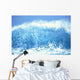 Huge Turquoise Wave Crashing Whitewash And Spray With Blue Skies C1709 Wall Mural