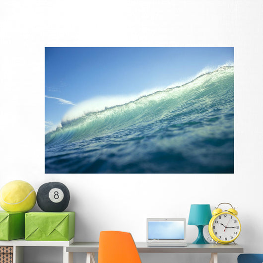 Close-Up Of Shimmery Turquoise Tipped Wave About To Break C1731 Wall Mural