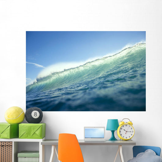 Close-Up Of Shimmery Turquoise Tipped Wave About To Break C1731 Wall Mural