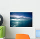 Green Wave With Wind Spray At Tips Wall Mural