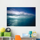 Green Wave With Wind Spray At Tips Wall Mural
