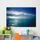 Green Wave With Wind Spray At Tips Wall Mural
