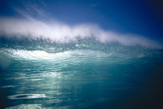 Green Wave With Wind Spray At Tips Wall Mural